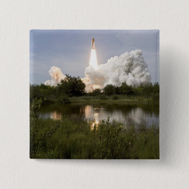 Space Shuttle Endeavour lifts off 7 15 Cm Square Badge (Front)