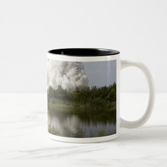 Space Shuttle Endeavour lifts off 7 Two-Tone Coffee Mug (Right)