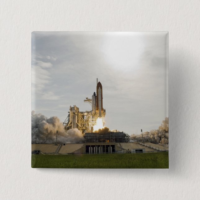Space Shuttle Endeavour lifts off 8 15 Cm Square Badge (Front)