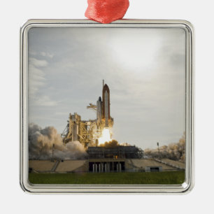 Space Shuttle Endeavour lifts off 8 Metal Tree Decoration