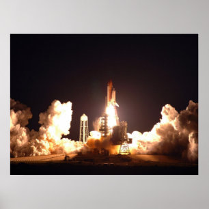 Space Shuttle Endeavour night lift-off Poster