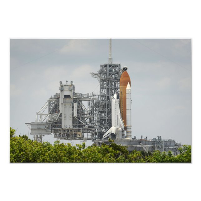 Space Shuttle Endeavour on the launch pad 2 Photo Print (Front)