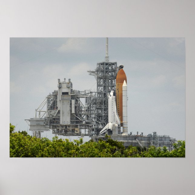 Space Shuttle Endeavour on the launch pad 2 Poster (Front)
