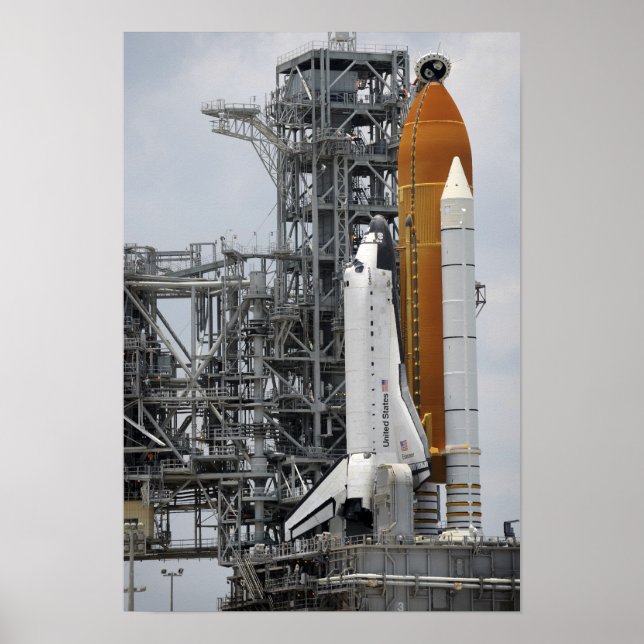 Space Shuttle Endeavour on the launch pad 3 Poster (Front)