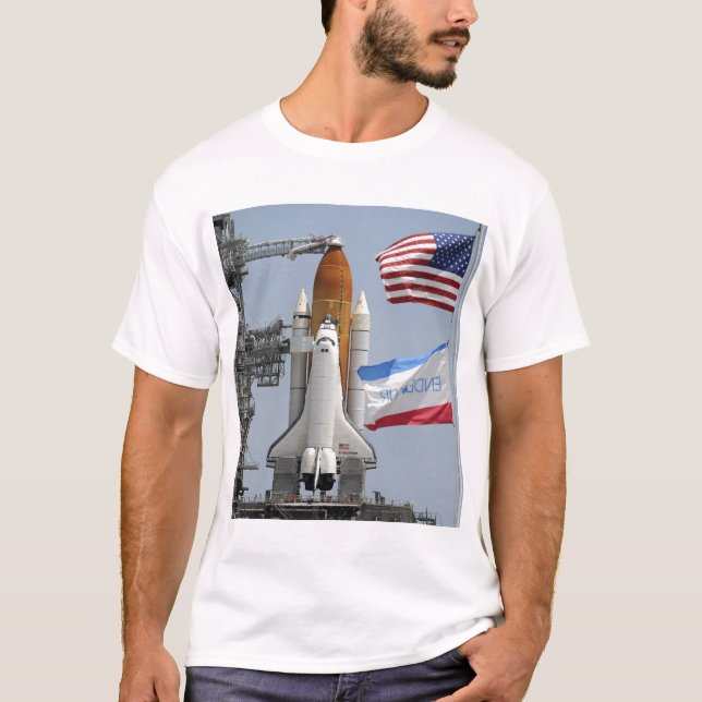 Space Shuttle Endeavour on the launch pad 3 T-Shirt (Front)
