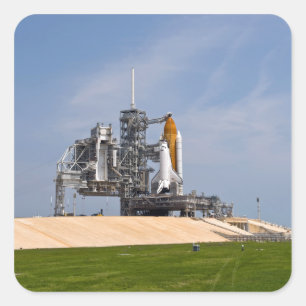 Space Shuttle Endeavour on the launch pad 4 Square Sticker