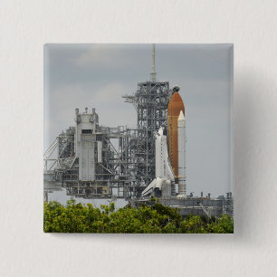 Space Shuttle Endeavour on the launch pad 5 15 Cm Square Badge