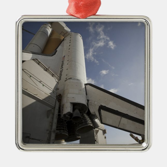 Space Shuttle Endeavour on the launch pad 6 Metal Ornament (Front)
