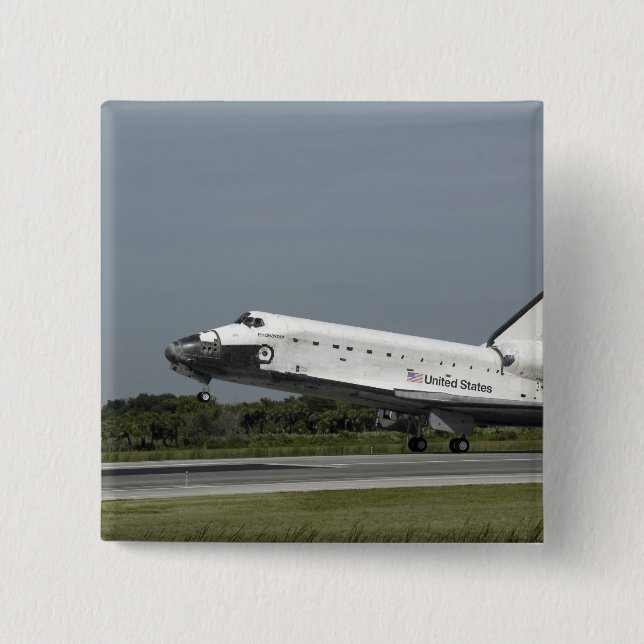 Space Shuttle Endeavour touches down 15 Cm Square Badge (Front)