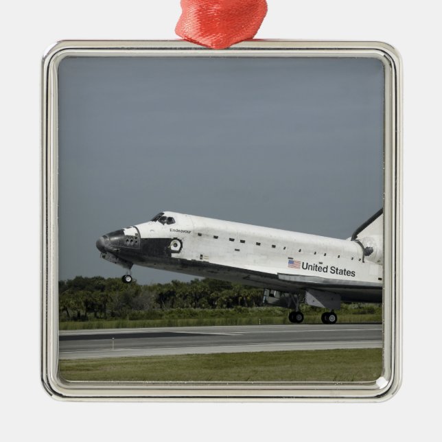 Space Shuttle Endeavour touches down Metal Ornament (Front)