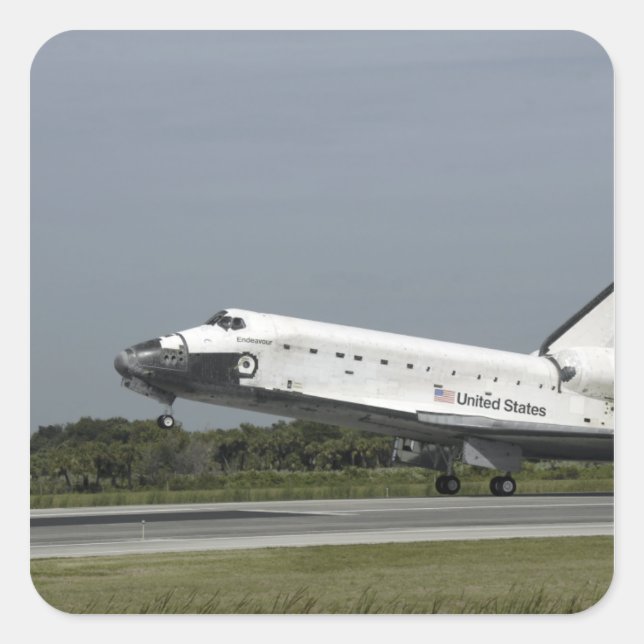 Space Shuttle Endeavour touches down Square Sticker (Front)