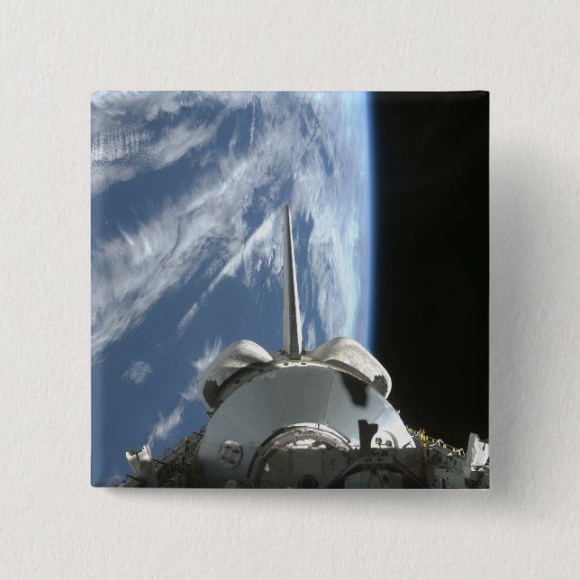 Space Shuttle Endeavour's payload bay 15 Cm Square Badge (Front)