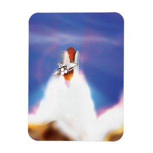 Space Shuttle Launch Illustration Magnet
