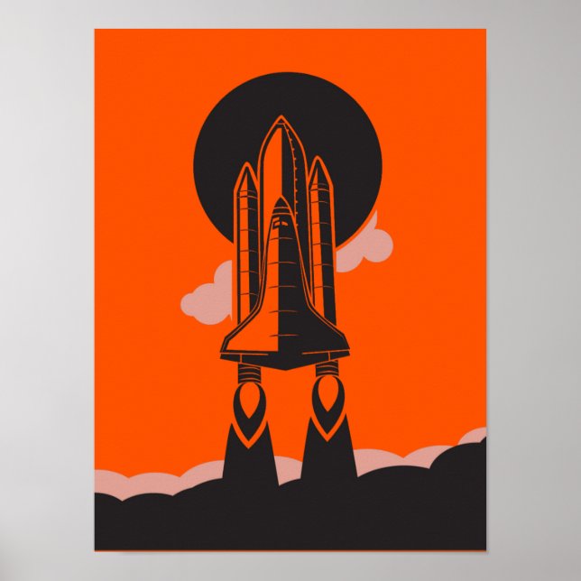 Space Shuttle Launch Silhouette Poster (Front)