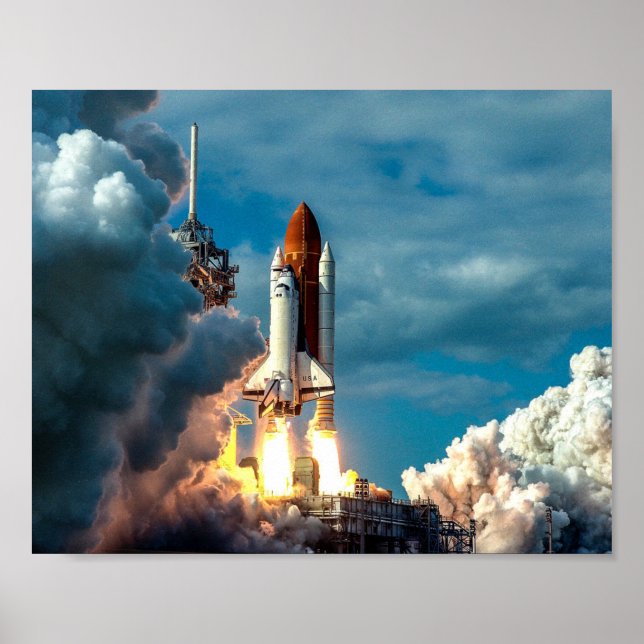 Space Shuttle lift off going into space poster (Front)