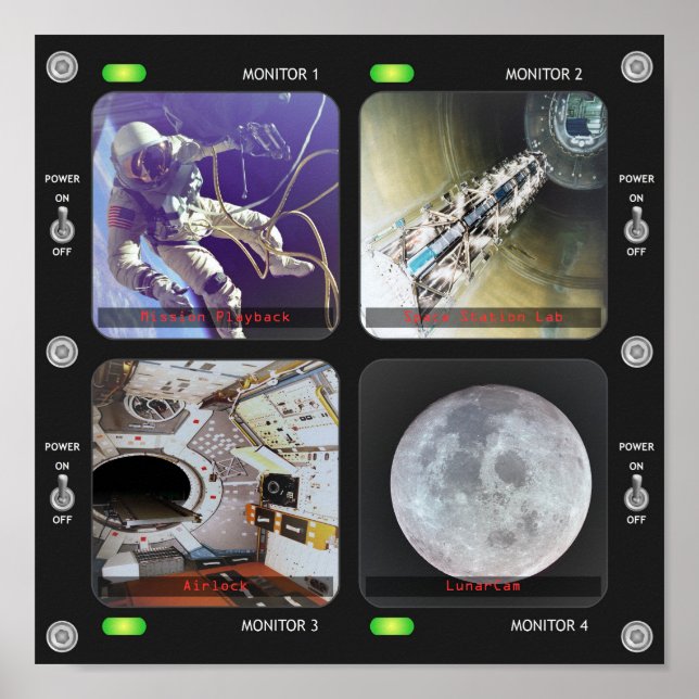 Space Shuttle Monitor Panel Poster (Front)