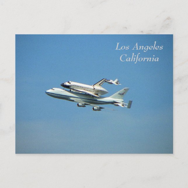 Space Shuttle Over Los Angeles Postcard! Postcard (Front)
