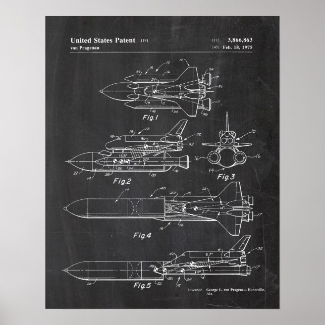 Space Shuttle Patent Poster (Front)