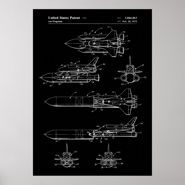 Space Shuttle Patent Poster (Front)