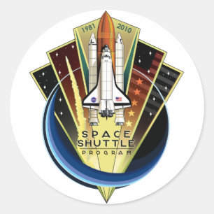 Space Shuttle Program Commemorative Patch Classic Round Sticker