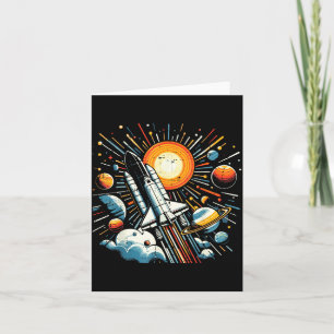Space Shuttle Sun Planets Rocket Galaxy Boys Kids  Card
