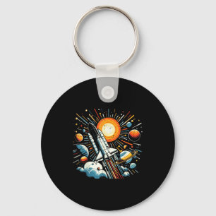 Space Shuttle Sun Planets Rocket Galaxy Boys Kids  Key Ring