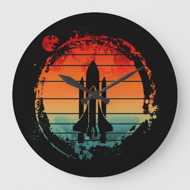 SPACE SHUTTLE VINTAGE LARGE CLOCK (Front)