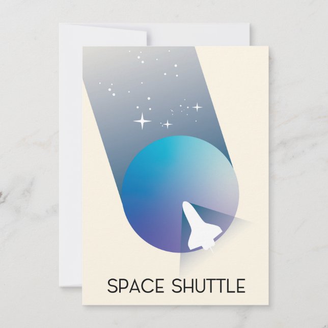 Space Shuttle Vintage style space art. Invitation (Back)