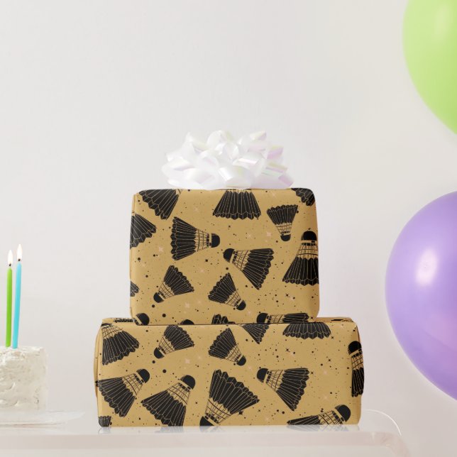 Space Shuttlecock mustard Wrapping Paper (Party Gifts)