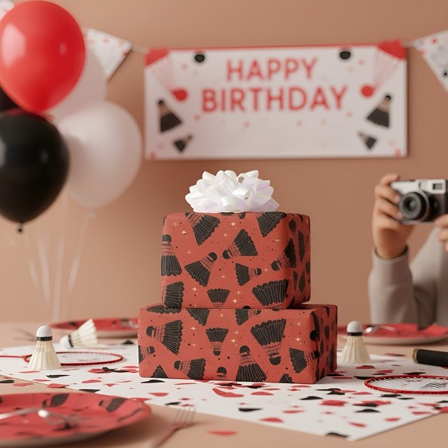 Space Shuttlecock red Wrapping Paper (Creator Uploaded)