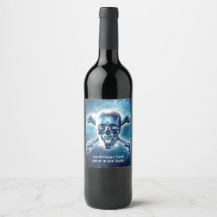 Space skull. Customised Wine Label. Label