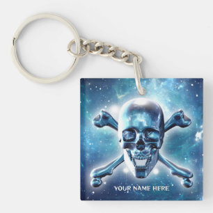 Space skull. Personalised Key Ring