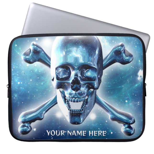 Space skull. Personalised Laptop Sleeve (Front)