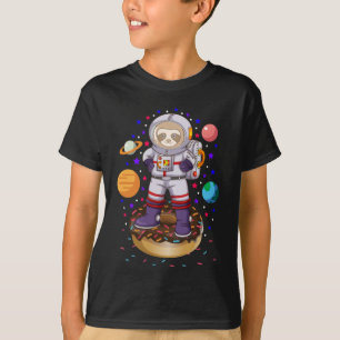 Space Sloth Astronaut Galaxy Planet Donut Candy T-Shirt