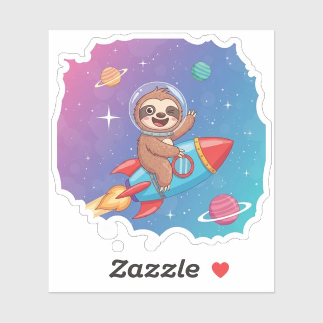 Space Sloth on Rocket – Dreamy Slow Cartoon Vector (Sheet)