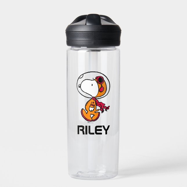 SPACE | Snoopy Astronaut | Add Your Name Water Bottle (Front)