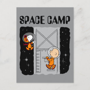 SPACE   Snoopy & Charlie Brown Postcard