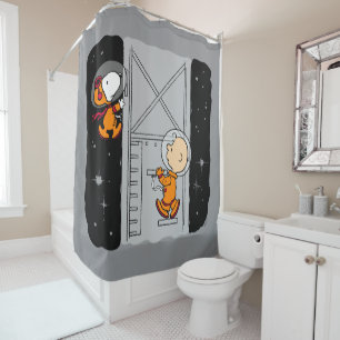 SPACE   Snoopy & Charlie Brown Shower Curtain