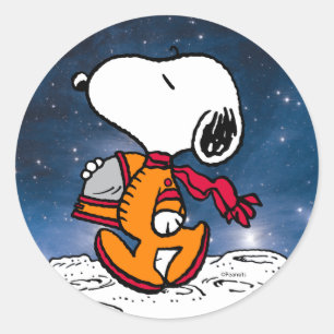 SPACE   Snoopy Classic Round Sticker