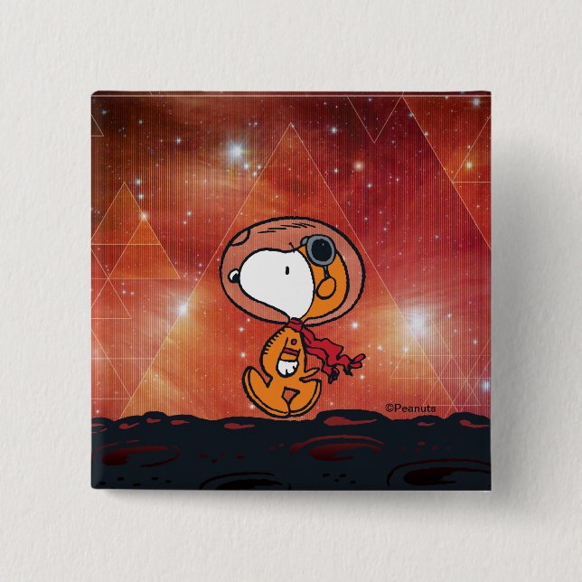 SPACE | Snoopy Geometric Moon Walk 15 Cm Square Badge (Front)