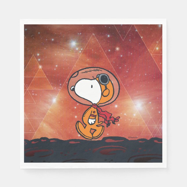 SPACE | Snoopy Geometric Moon Walk Napkin (Front)