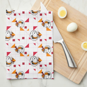 SPACE Snoopy Space Suit White Pattern Tea Towel