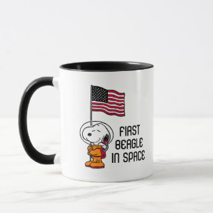 SPACE Snoopy With Flag Astronaut Mug