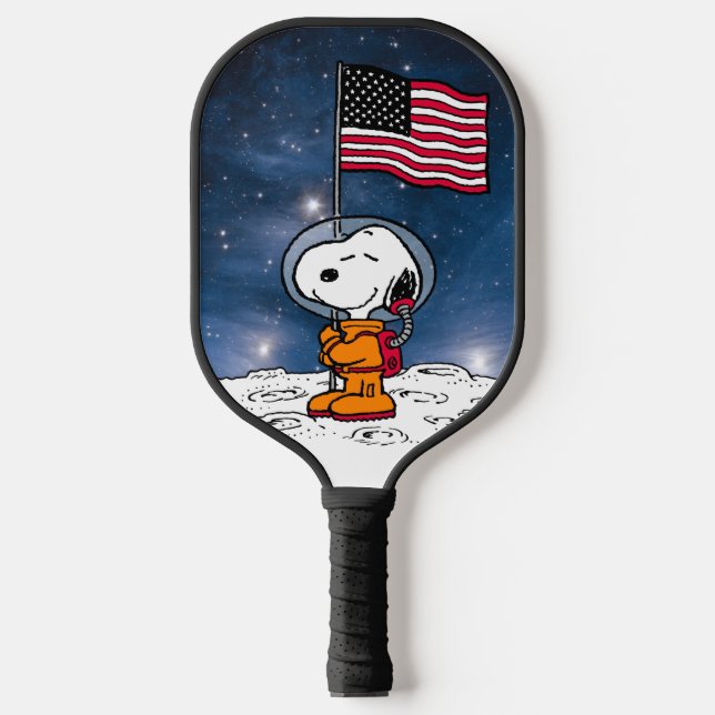 SPACE | Snoopy With Flag Astronaut Pickleball Paddle (Front)