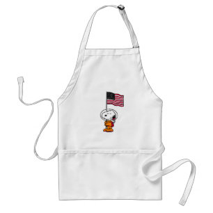 SPACE   Snoopy With Flag Astronaut Standard Apron