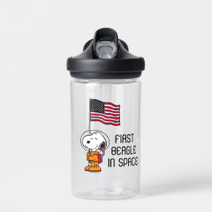 SPACE   Snoopy With Flag Astronaut Water Bottle