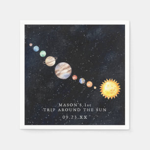Space Solar System Birthday Party Napkin