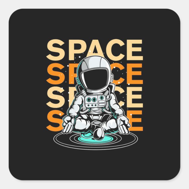 Space Space Astronaut Square Sticker (Front)