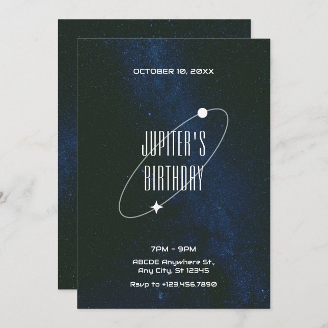 Space Starry Night Universe Birthday  Invitation (Front/Back)