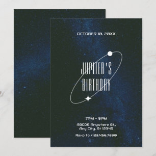 Space Starry Night Universe Birthday  Invitation